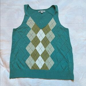 Old Navy Green Argyle Sweater Vest